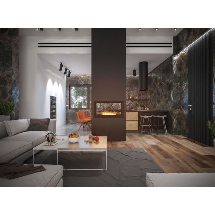 InFire - Sisäänrakennettu BIO takka 90x50 cm 3kW kaksipuolinen
