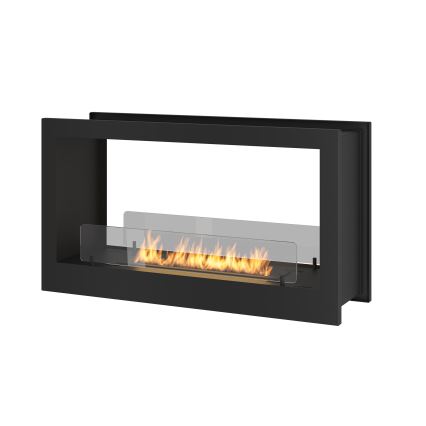 InFire - Sisäänrakennettu BIO takka 90x50 cm 3kW kaksipuolinen