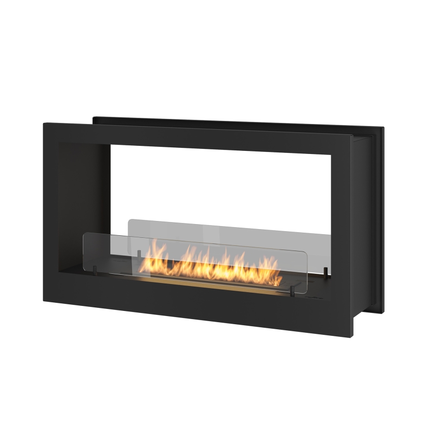 InFire - Sisäänrakennettu BIO takka 90x50 cm 3kW kaksipuolinen