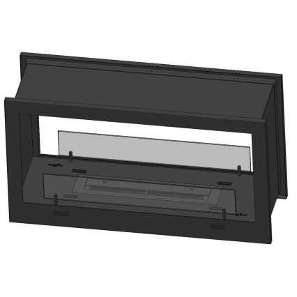 InFire - Sisäänrakennettu BIO takka 90x50 cm 3kW kaksipuolinen