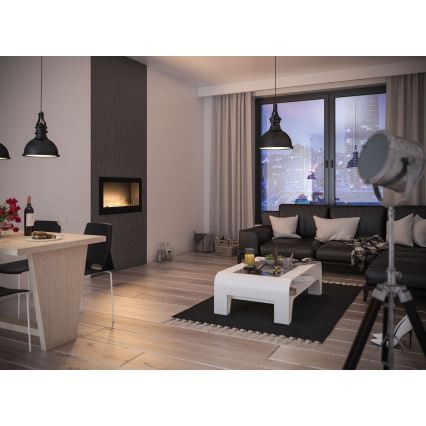 InFire - Sisäänrakennettu BIO takka 90x50 cm 3kW musta