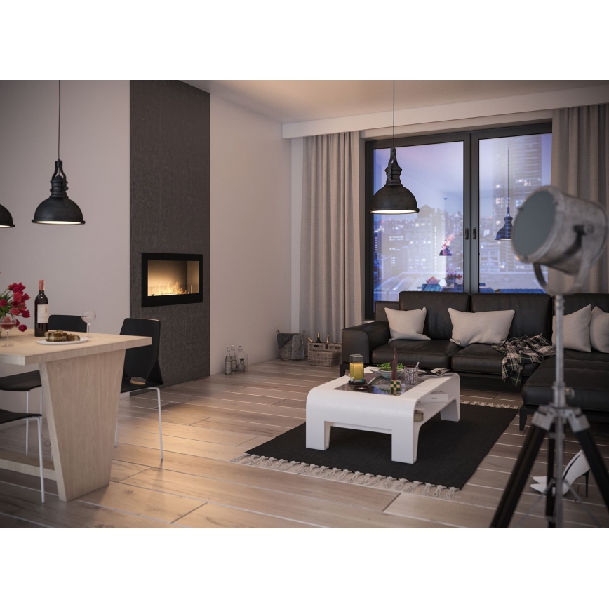 InFire - Sisäänrakennettu BIO takka 90x50 cm 3kW musta