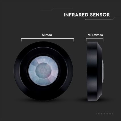 Infrapuna liiketunnistin 360° 200W/230V musta