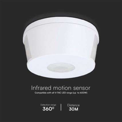 Infrapuna liiketunnistin 360° 230V valkoinen