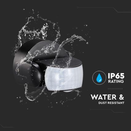 Infrapuna-ulkoliiketunnistin 180/360° 600W/230V IP65 musta