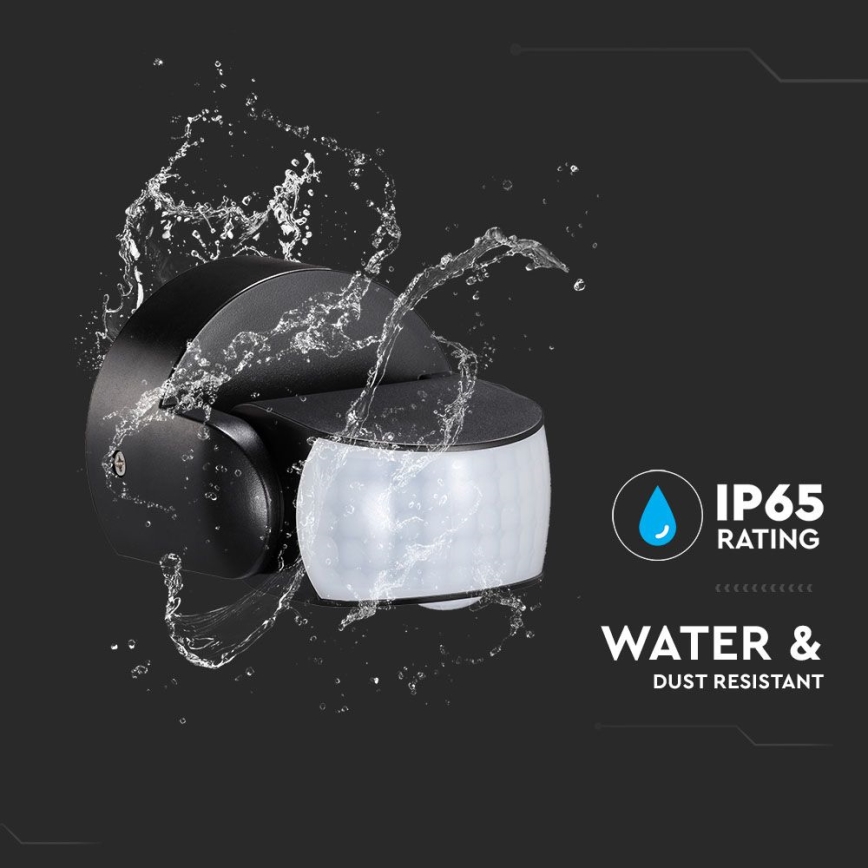 Infrapuna-ulkoliiketunnistin 180/360° 600W/230V IP65 musta