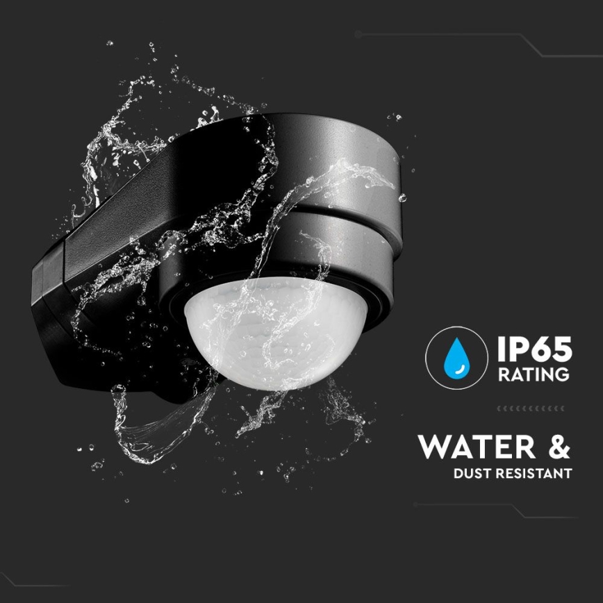 Infrapuna-ulkoliiketunnistin 240° 600W/230V IP65 musta