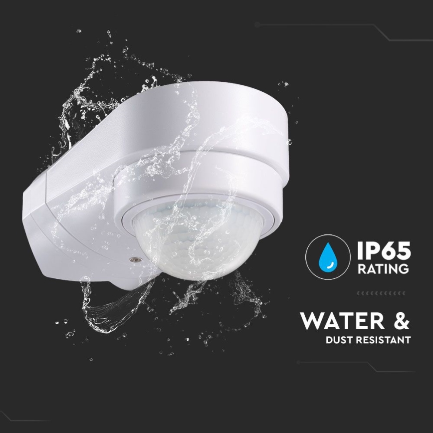 Infrapuna-ulkoliiketunnistin 240° 600W/230V IP65 valkoinen