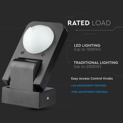 Infrapuna-ulkoliiketunnistin 360° 1000W/230V IP65 musta