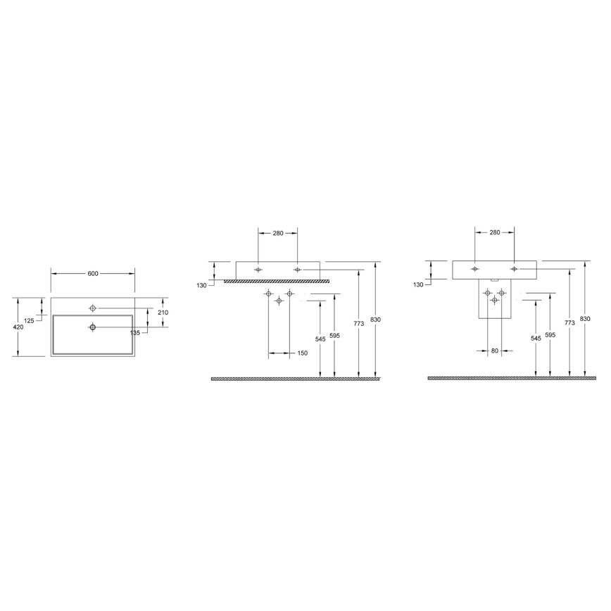 Isvea - Tasoallas PURITY 60x42 cm keraaminen/valkoinen