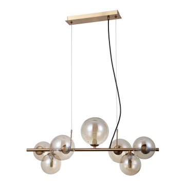 ITALUX - Kattokruunu johdossa CANELLO 7xG9/5W/230V messinki
