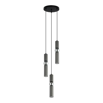 ITALUX - Kattokruunu johdossa ISIDORA 3xGU10/25W/230V antrasiitti/kromi
