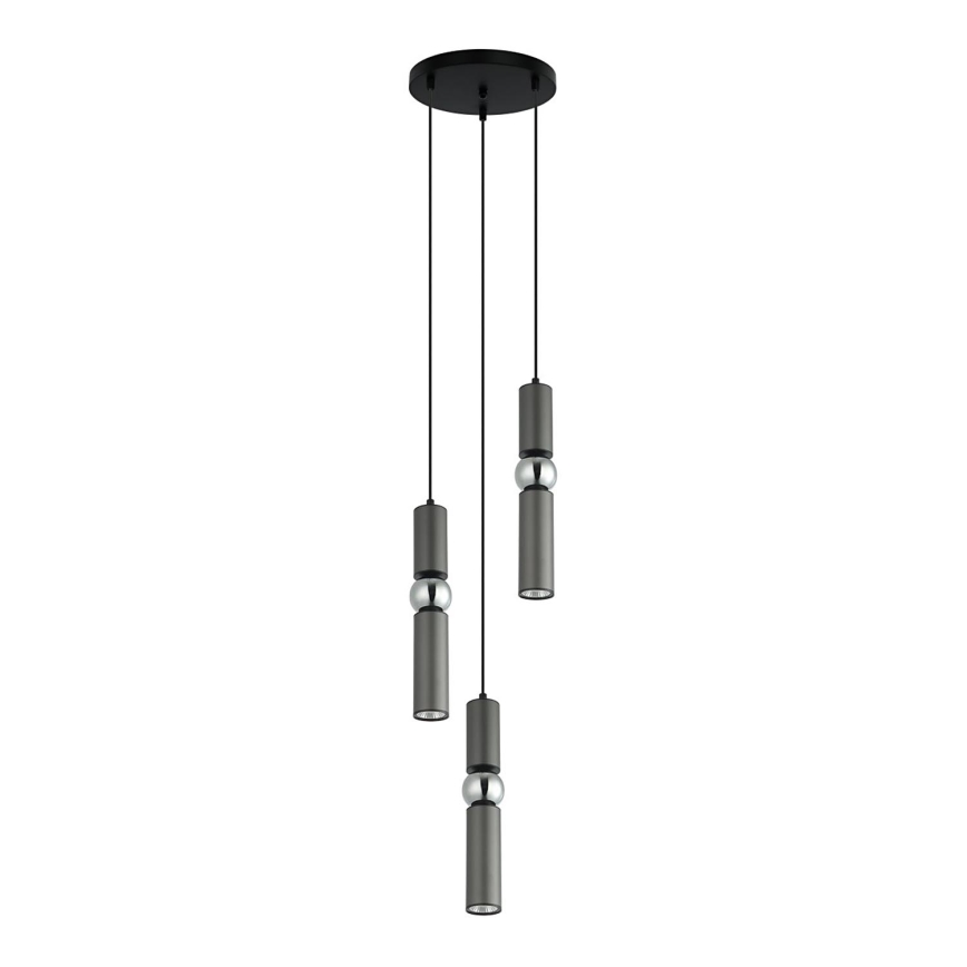 ITALUX - Kattokruunu johdossa ISIDORA 3xGU10/25W/230V antrasiitti/kromi
