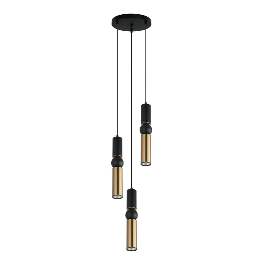 ITALUX - Kattokruunu johdossa ISIDORA 3xGU10/25W/230V musta/pronssi