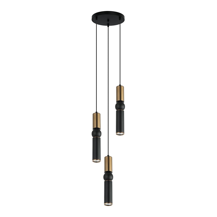 ITALUX - Kattokruunu johdossa ISIDORA 3xGU10/25W/230V musta/pronssi