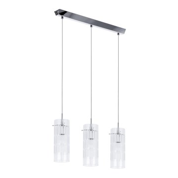 ITALUX - Kattokruunu johdossa MAX 3xE27/60W/230V kiiltävä kromi/läpinäkyvä