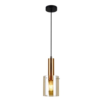 ITALUX - Kattokruunu johdossa SARDO 1xE27/40W/230V musta/messinki