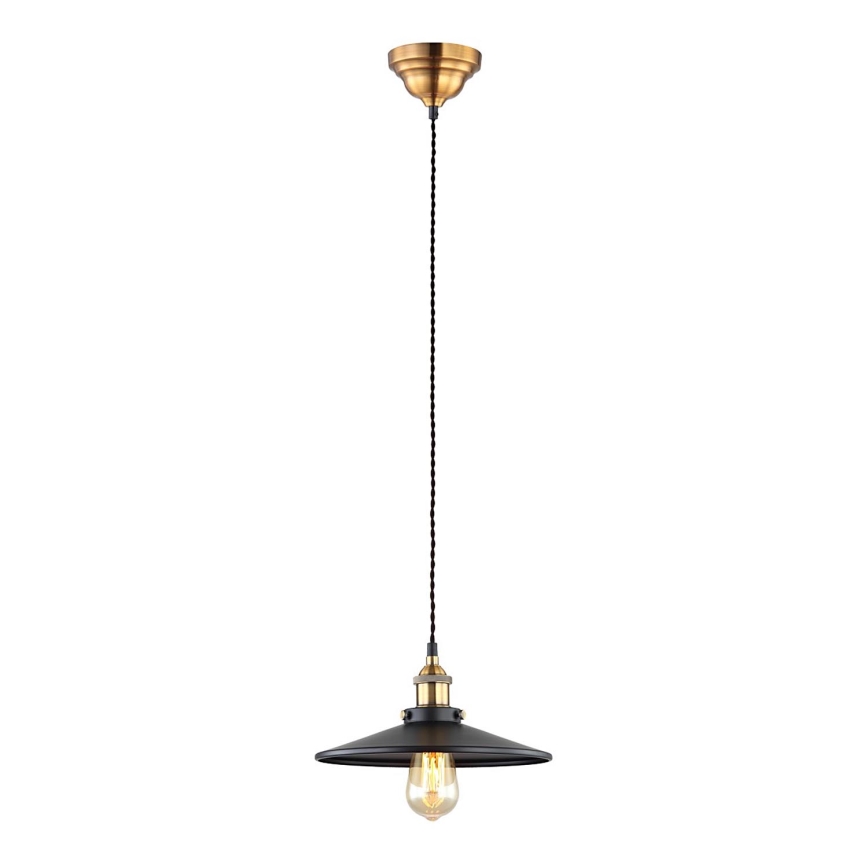 ITALUX - Kattokruunu johdossa VERDA 1xE27/40W/230V halkaisija 26 cm musta