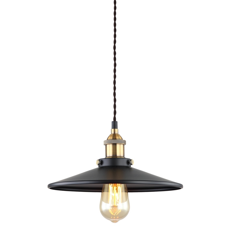ITALUX - Kattokruunu johdossa VERDA 1xE27/40W/230V halkaisija 26 cm musta