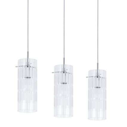 ITALUX - Kattokruunu johdossa MAX 3xE27/60W/230V kiiltävä kromi/läpinäkyvä