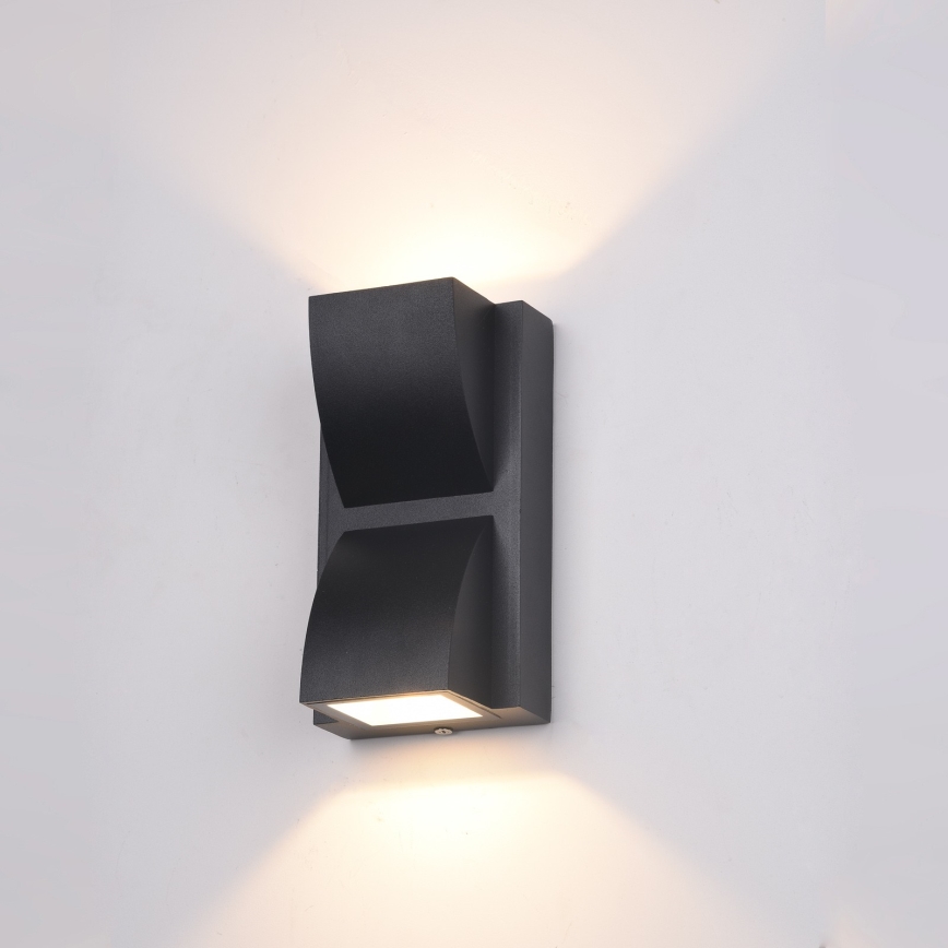 ITALUX - LED-ulkoseinävalaisin EDGAR 2xLED/3W/230V IP54 3000K musta
