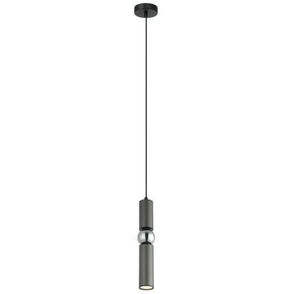 ITALUX - Kattokruunu johdossa ISIDORA 1xGU10/25W/230V antrasiitti/kiiltävä kromi