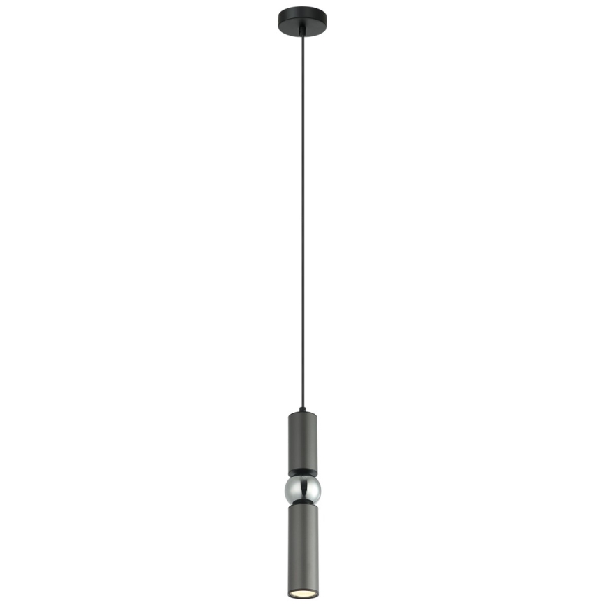 ITALUX - Kattokruunu johdossa ISIDORA 1xGU10/25W/230V antrasiitti/kiiltävä kromi