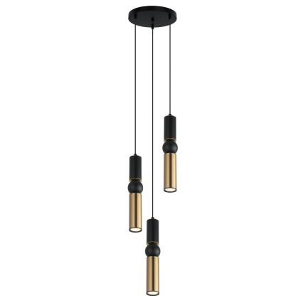 ITALUX - Kattokruunu johdossa ISIDORA 3xGU10/25W/230V musta/pronssi