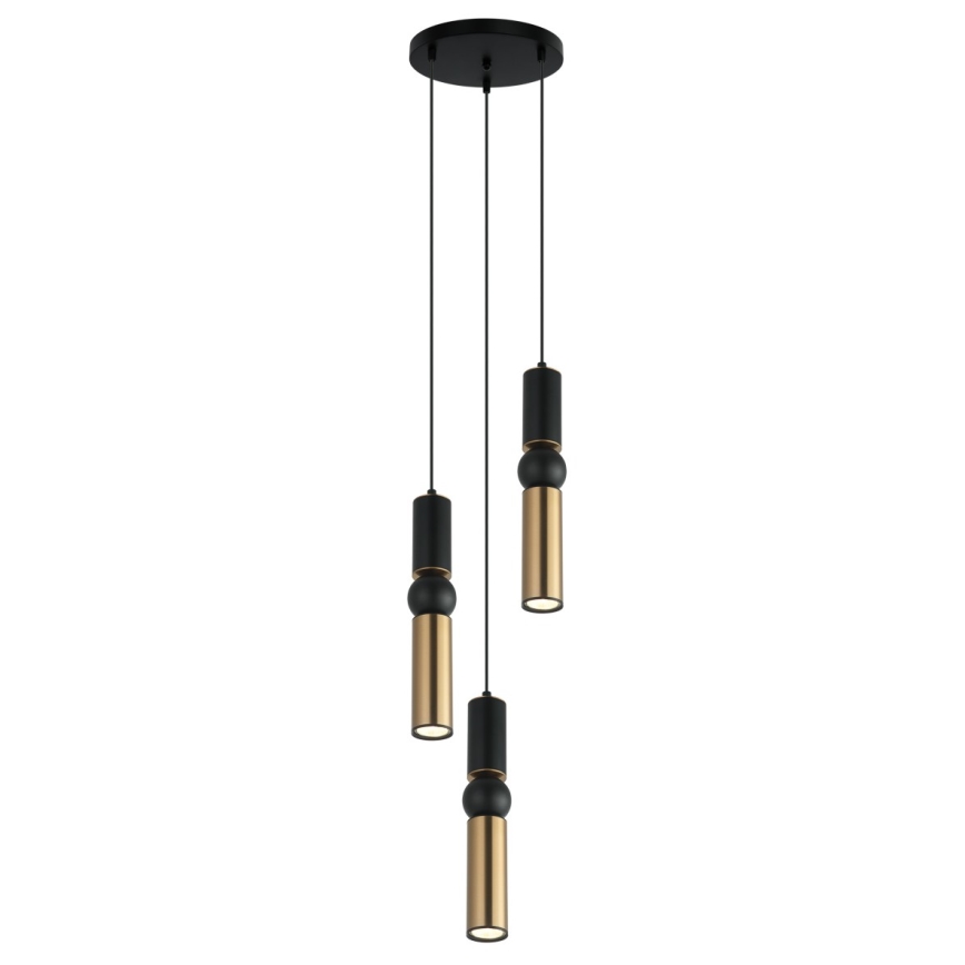 ITALUX - Kattokruunu johdossa ISIDORA 3xGU10/25W/230V musta/pronssi
