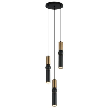 ITALUX - Kattokruunu johdossa ISIDORA 3xGU10/25W/230V musta/pronssi