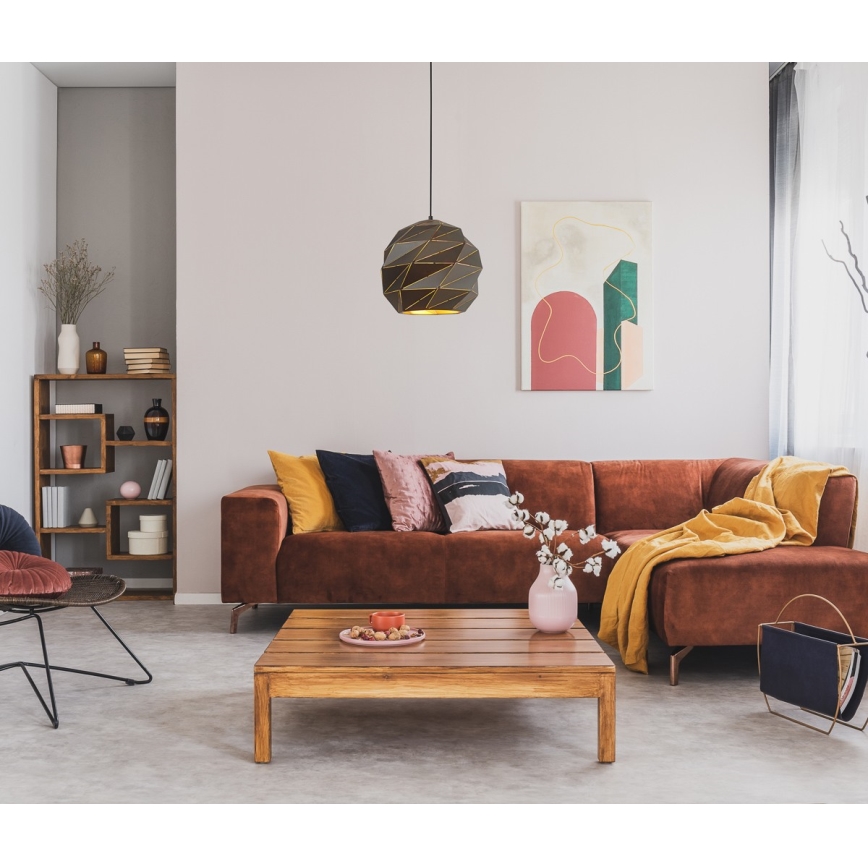 ITALUX - Kattokruunu johdossa PALERMO 1xE27/40W/230V halkaisija 23 cm antrasiitti
