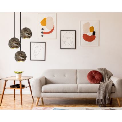 ITALUX - Kattokruunu johdossa PALERMO 3xE27/40W/230V antrasiitti