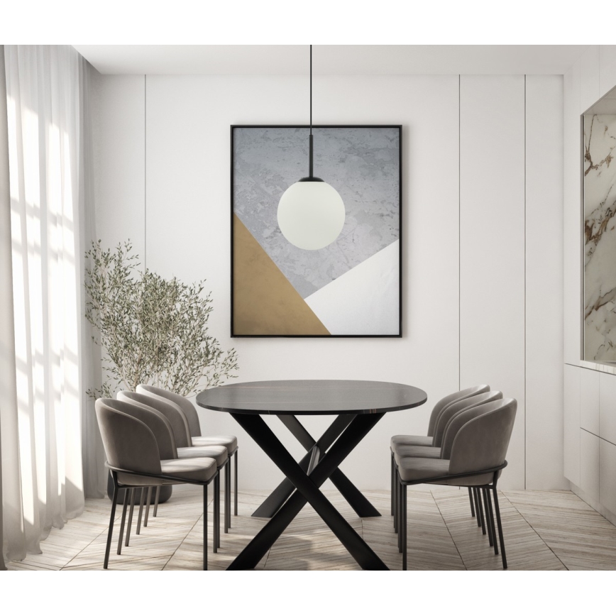 ITALUX - Ripustettava kattovalaisin DEORE 1xE27/40W/230V halkaisija 25 cm musta