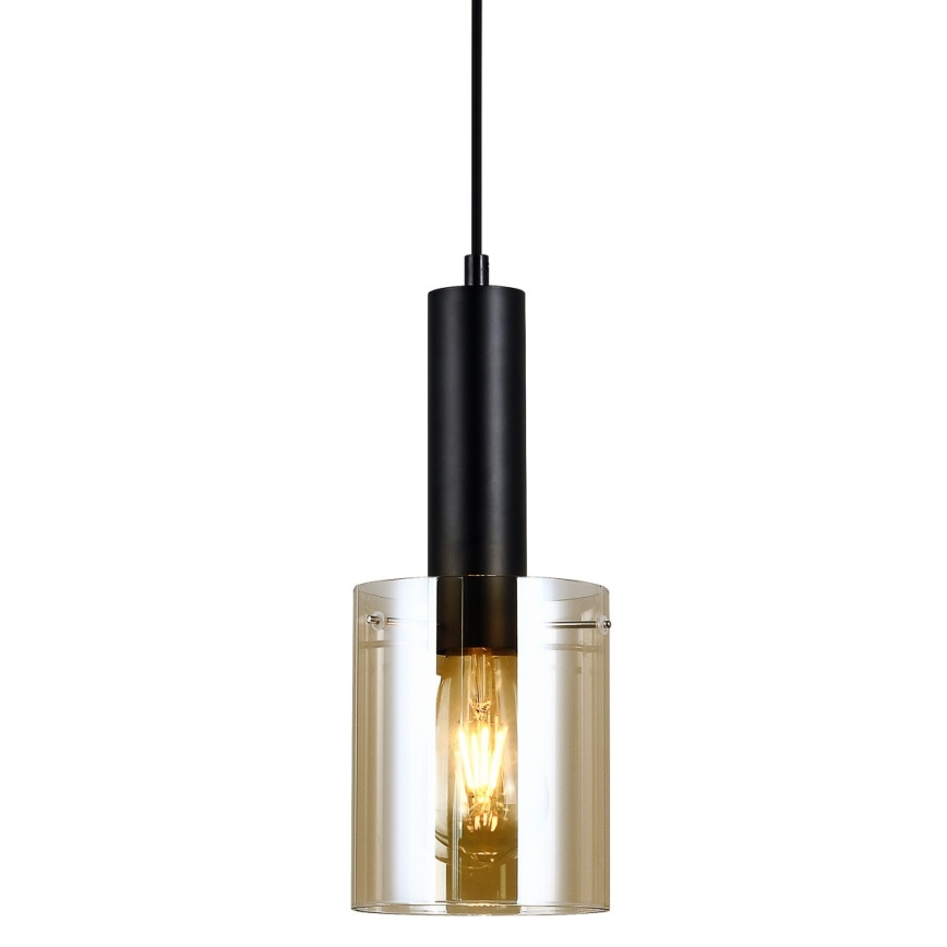 ITALUX - Kattokruunu johdossa SARDO 1xE27/40W/230V musta/kulta