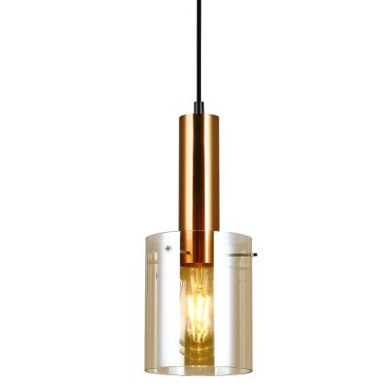 ITALUX - Kattokruunu johdossa SARDO 1xE27/40W/230V musta/messinki