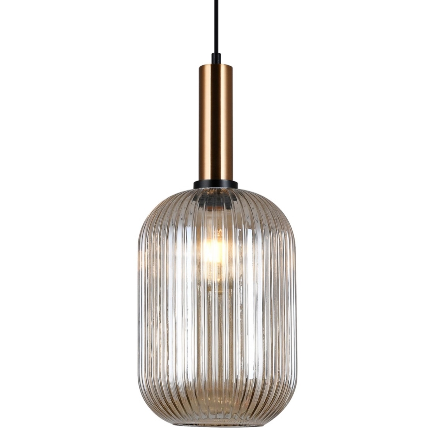 ITALUX - Kattokruunu johdossa ANTIOLA 1xE27/40W/230V halkaisija 20 cm pronssi