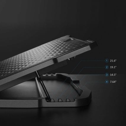 Jäähdytysalusta kannettavalle tietokoneelle 5x tuuletin 2xUSB musta