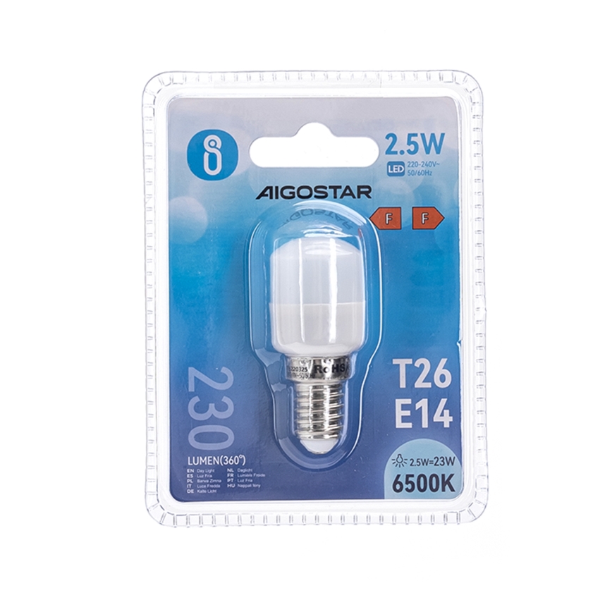 jääkaapin LED-polttimo T26 E14/2,5W/230V 6500K - Aigostar