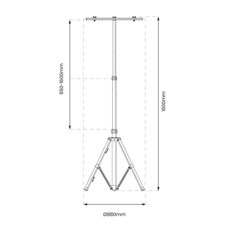 Jalusta LED-valonheittimille 1,6m
