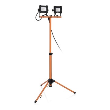 Jalustallinen LED-valonheitin 2xLED/10W/230V 4000K IP65 oranssi/musta