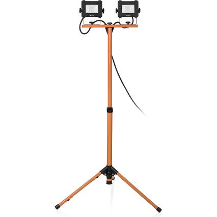 Jalustallinen LED-valonheitin 2xLED/10W/230V 4000K IP65 oranssi/musta