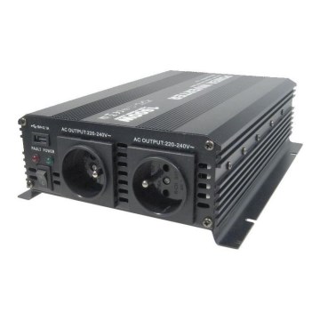 Jännitteen muunnin 1600W/12V/230V + USB