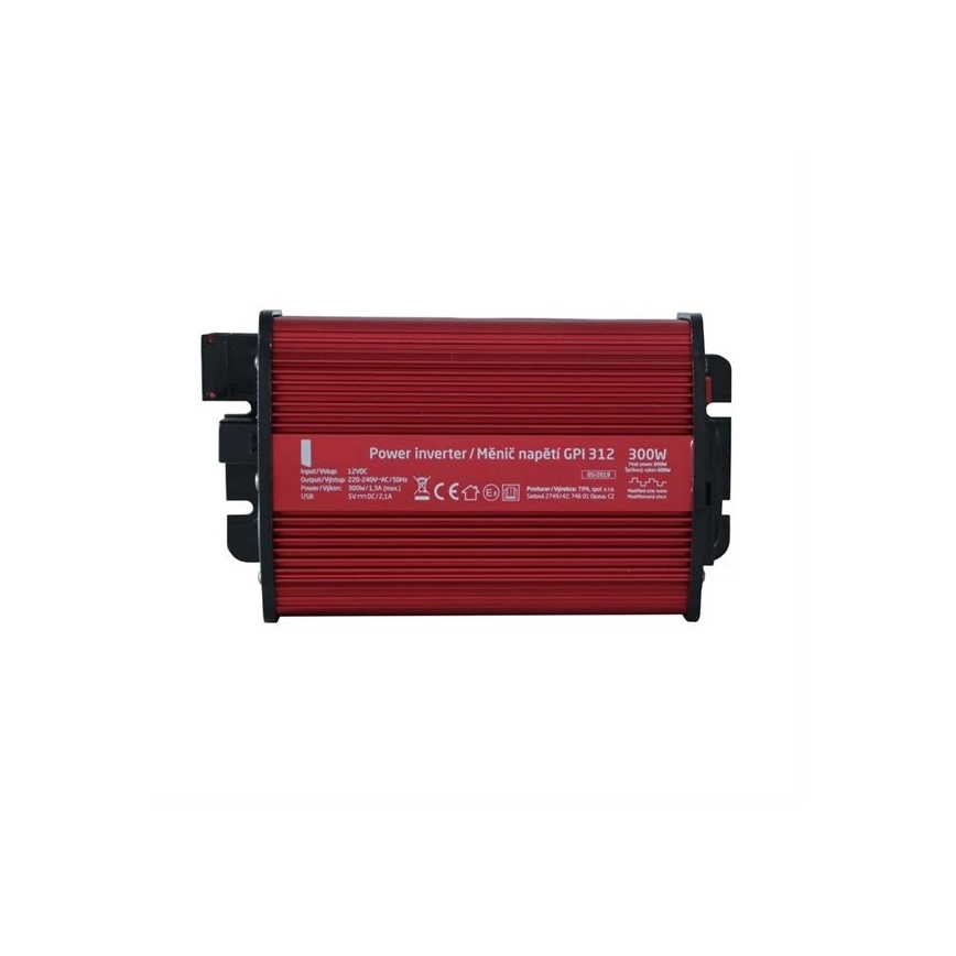 Jännitteenmuunnin 300W/12/230V + USB