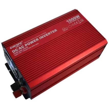 Jännitteenmuunnin CARSPA 1000W/12/230V + USB