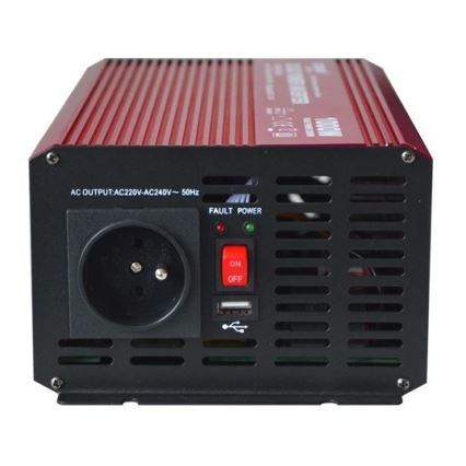 Jännitteenmuunnin CARSPA 1000W/12/230V + USB