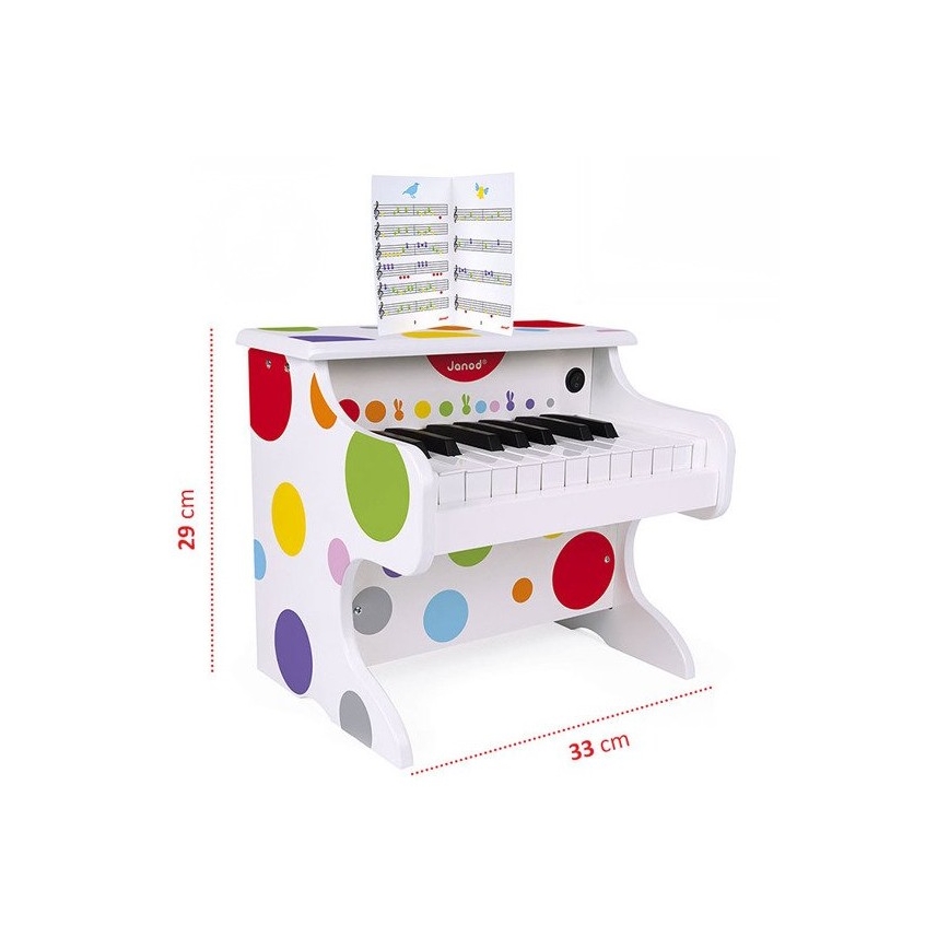 Janod - Elektroninen piano CONFETTI 4xAA