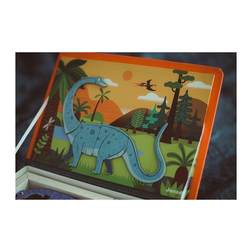 Janod - Magneettinen interaktiivinen sarja MAGNETIBOOK dinosaurukset