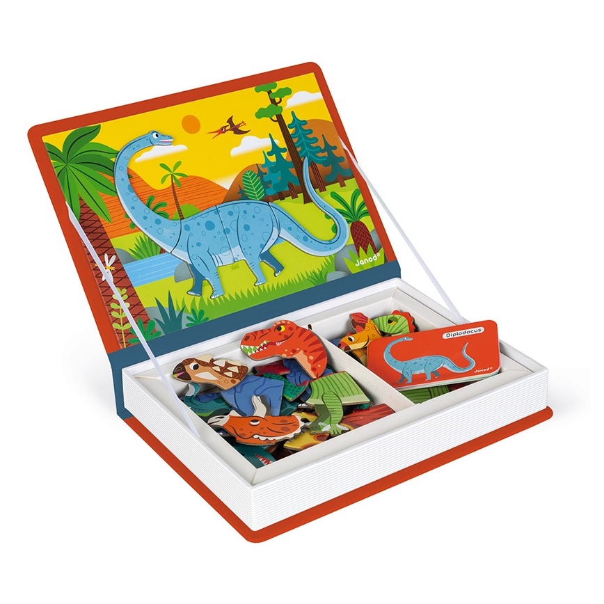 Janod - Magneettinen interaktiivinen sarja MAGNETIBOOK dinosaurukset