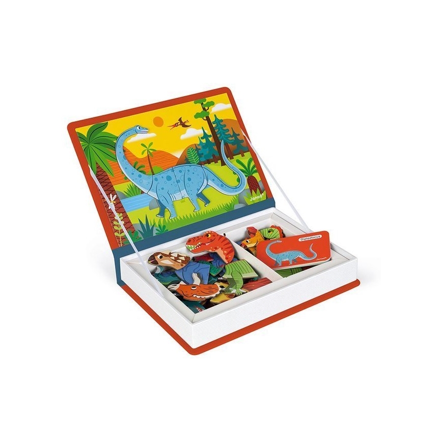 Janod - Magneettinen interaktiivinen sarja MAGNETIBOOK dinosaurukset