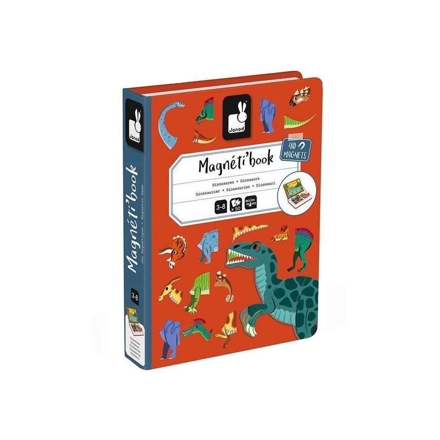 Janod - Magneettinen interaktiivinen sarja MAGNETIBOOK dinosaurukset